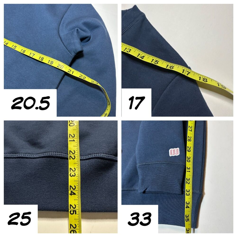 Topo Designs Organic Cotton Crewneck Sweatshirt in Navy Blue Uni Sz XS-S NEW - Picture 6 of 6